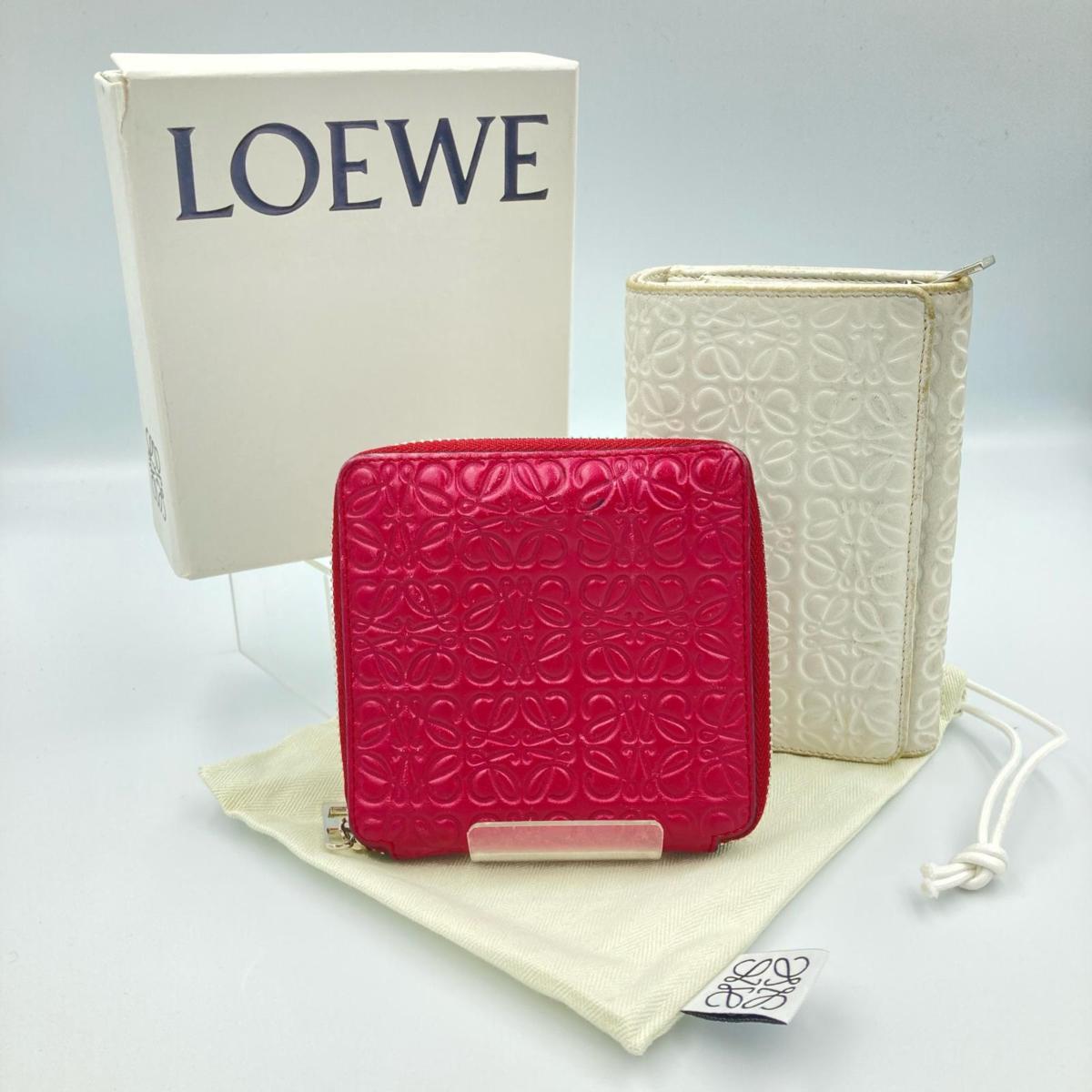 ロエベ LOEWE ラウンドファスナー 長財布 リピートアナグラム リピート