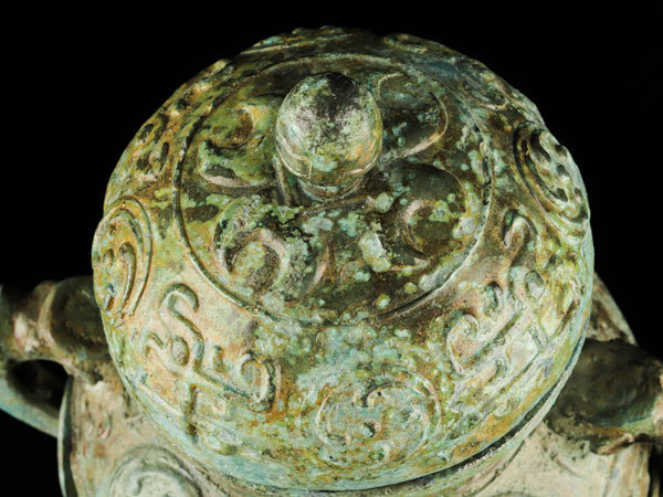 【流】中国美術 時代 青銅器 蓋物 KE443