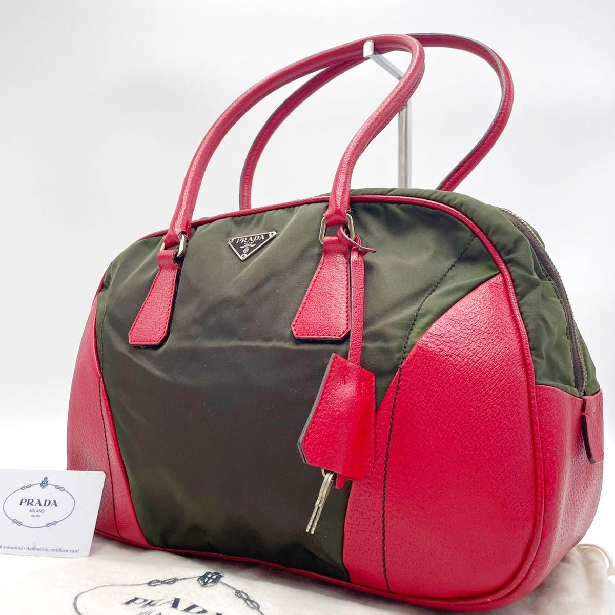 1円 美品 『至高の逸品』PRADA プラダ ボストンバッグ トートバッグ 