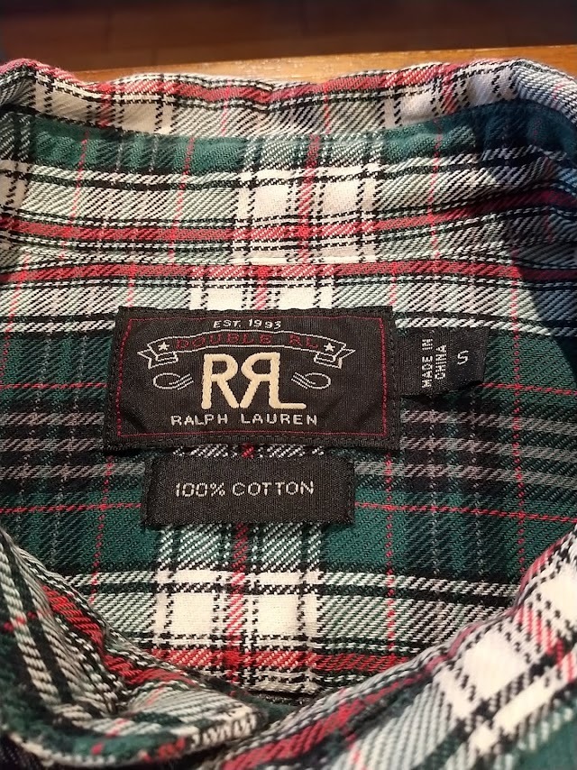 RRL Double RL ダブルアールエル ビンテージ仕様 ネルシャツ チン