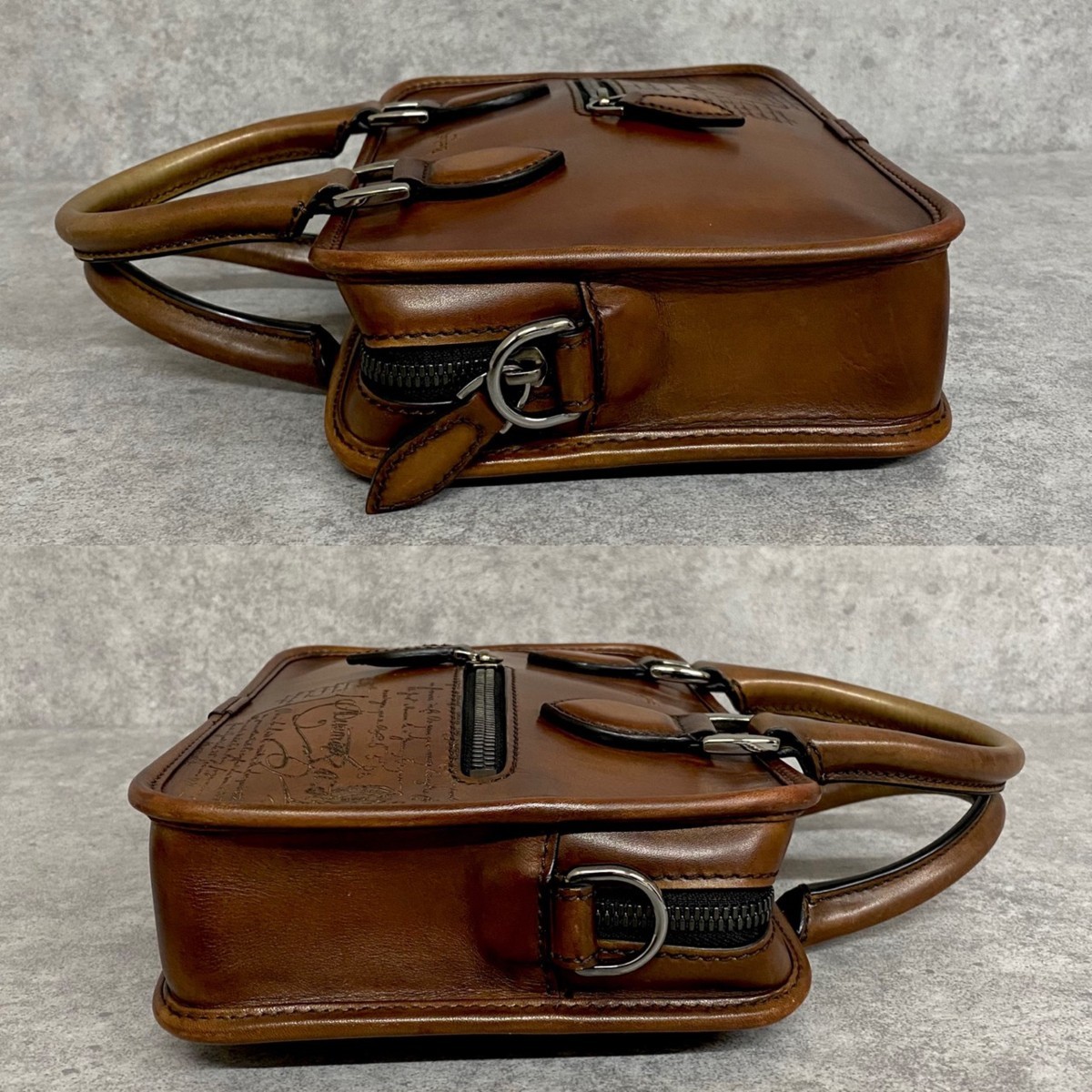 1円 極 美品 保存袋付 Berluti ベルルッティ カリグラフィ レザー アン 