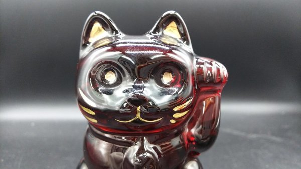 TFS4 バカラ 置物 ガラス 招き猫 2点セット 赤×クリア(バカラ)｜売買 