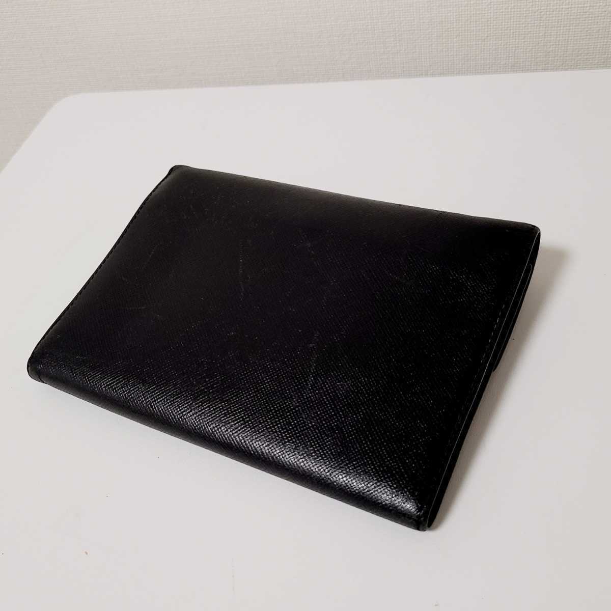 5/23まで値下げ】PRADA サフィアーノレザー 二つ折り財布 ブラック 