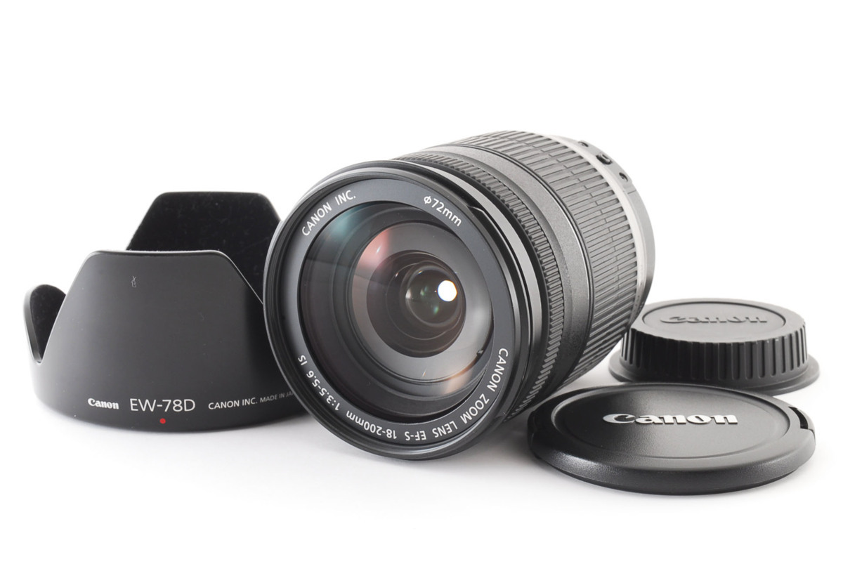 ◇美品◇ Canon キャノン EF-S 18-200mm F3.5-5.6 IS フード付き/