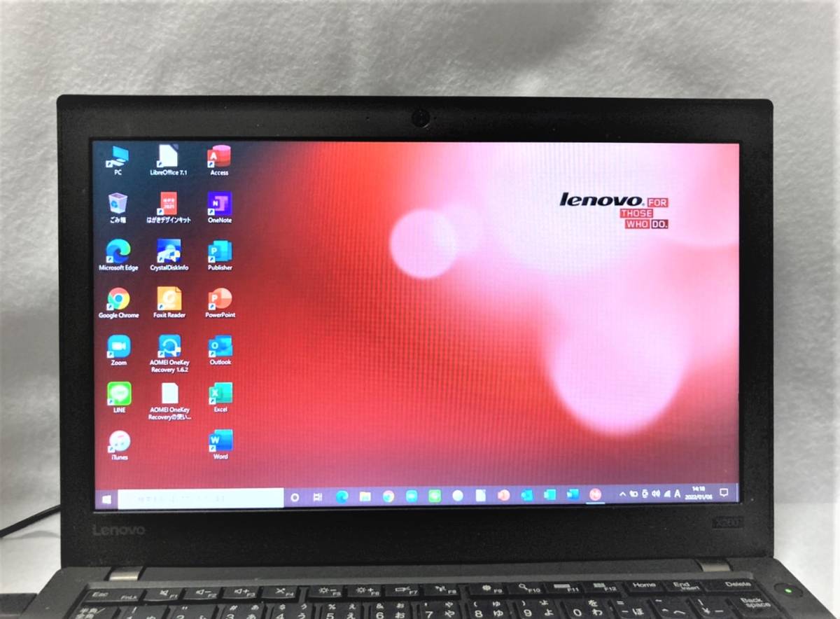 ★1円スタート★美品 モバイル ノートパソコン Lenovo X260 Win10 Pro 64bit ★ i5 6300U SSD256GB 4GB カメラ 無線WiFi Office2019認証済_3