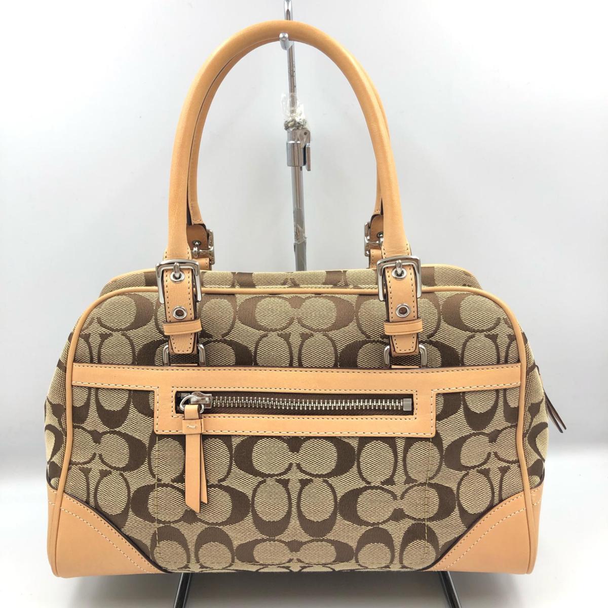 COACH コーチ 極美品 ハンプトンズ シグネチャー サッチェル 