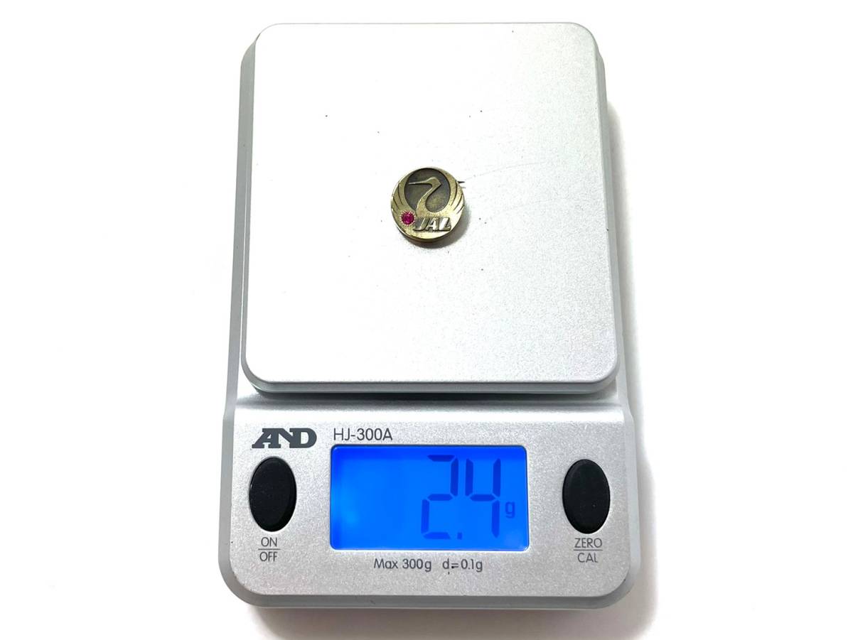 2) JAL 日本航空 社章 ピンバッジ SILVER 刻印 総重量(約)2.4g 鶴丸 SV 