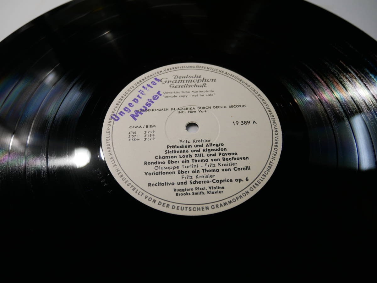  独白見本盤 /ルッジェーロ リッチ RUGGIERO RICCI/FRITZ KREISLER GERMANY/DGG:LPEM 19 389 19389 WHITE LABEL PROMO UNPLAYED LP(器楽)｜売買されたオークション情報、yahooの商品情報をアーカイブ公開 - オークファン 器楽