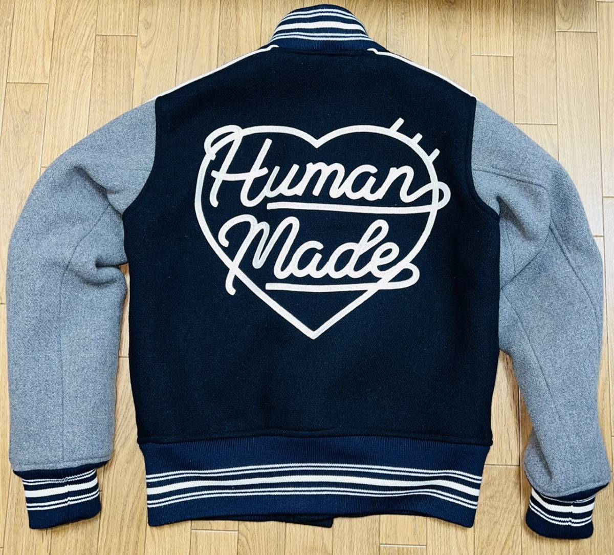 HUMAN MADE 21AW スタジャン バーシティージャケット NAVY S 超美品 