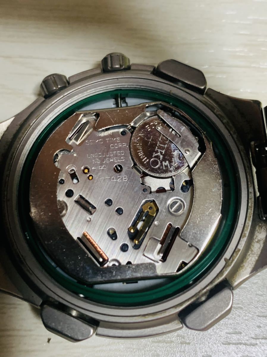 1円〜 SEIKO セイコー スピードマスター クロノグラフ7T42-7A10 チタン 