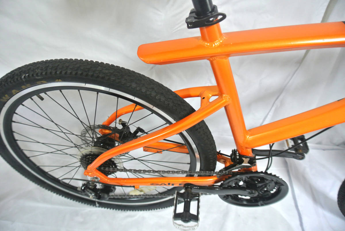 ☆ 1円～【SAIFEI】※ ディスク式 軽快MTB 21段 オレンジ色 中古自転車