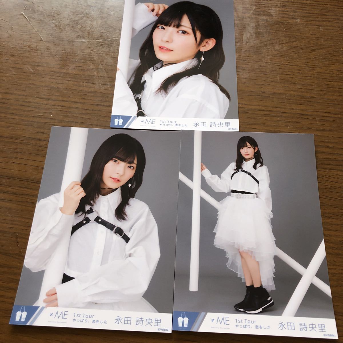 永田詩央里 直筆 ノイミー 1stツアー衣装 ノイミー ≠ME 生写真 1st tour 衣装 ③ 1st tour 衣装 3種コンプ 生