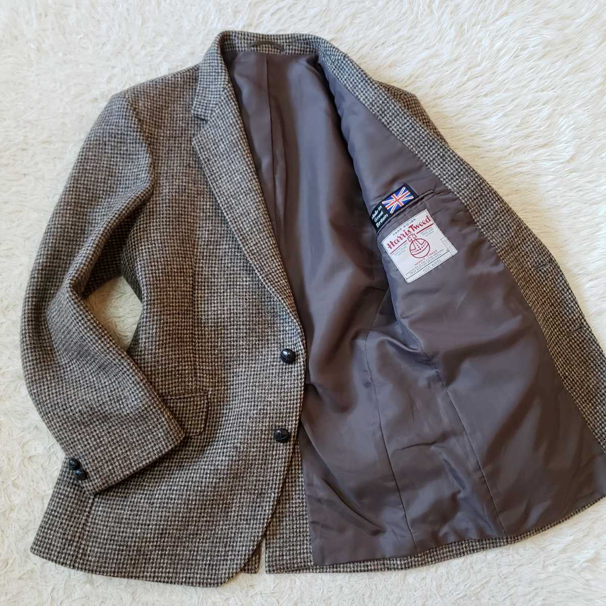 人気セール，最新作 HARRISTWEED 紳士の嗜み ハリスツイード テーラードジャケット シングル 2釦 クルミボタン M相当 英国製 Alexandle 背広 1円(Mサイズ)｜売買されたオークション情報、yahooの商品情報をアーカイブ公 Mサイズ