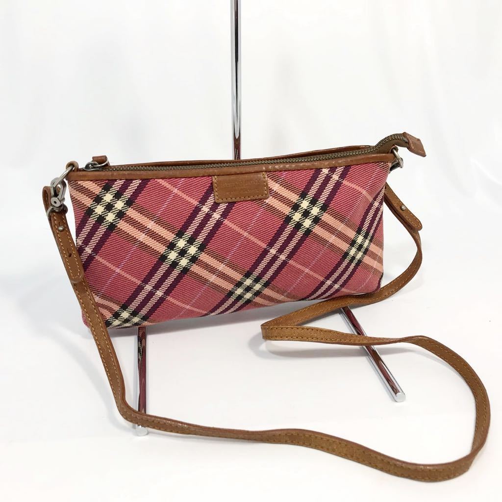 ブルーレーベル LABEL BLUE BURBERRY 日本 ミニショルダーバッグ 極美 