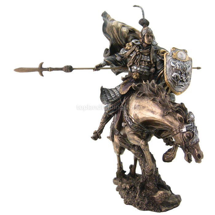 趙雲子龍 三国志演義 ブロンズ像置物インテリア装飾品飾り小物オブジェ
