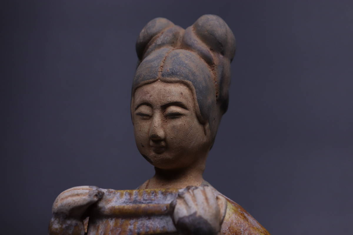 中国美術 置物 唐三彩 陶器 婦人俑 唐三彩女性俑 古美術品 唐時代 唐 
