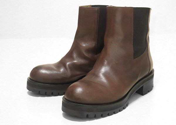 MARNI ◆ サイドゴア ミドルカットブーツ ブラウン レザー シューズ マルニ ◆E-1