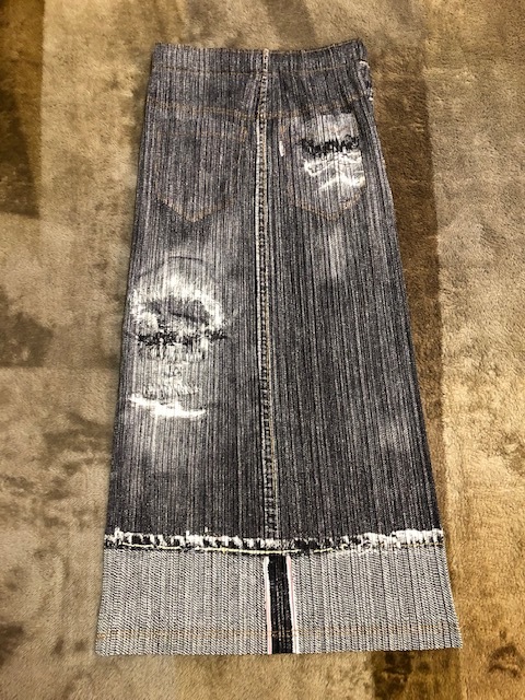 ［難あり］プリーツプリーズ　ダメージデニム柄スカート 限定展開 FREAK'S STORE OUTDOORS クライミング デニム スカート