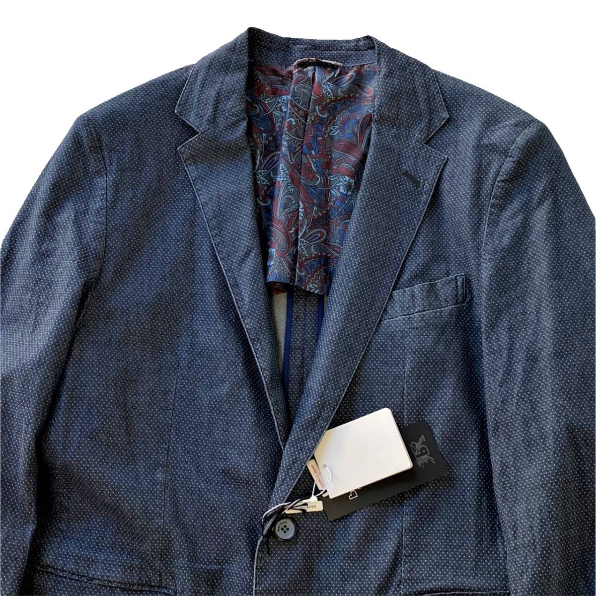 新品! 定価6万 barassi MILANO バラシ ミラノ 背抜き 伊製の生地 裏地  