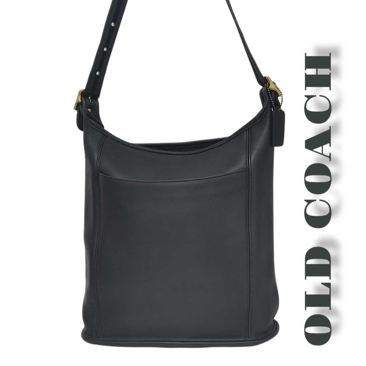 COACH オールドコーチ 9060 ショルダーバッグ 黒 グラブタンレザー 