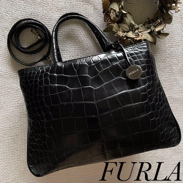 FURLA 2wayショルダーバッグ ブラック インターネットサイト 美品！FURLA フルラ ショルダーバッグ