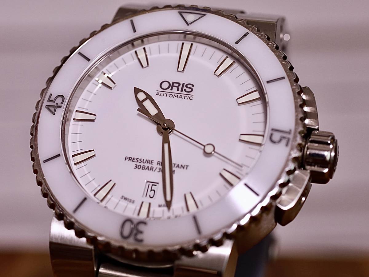 ORIS AQUIS DATE オリス アクイス デイト セラミックベゼル ホワイト 