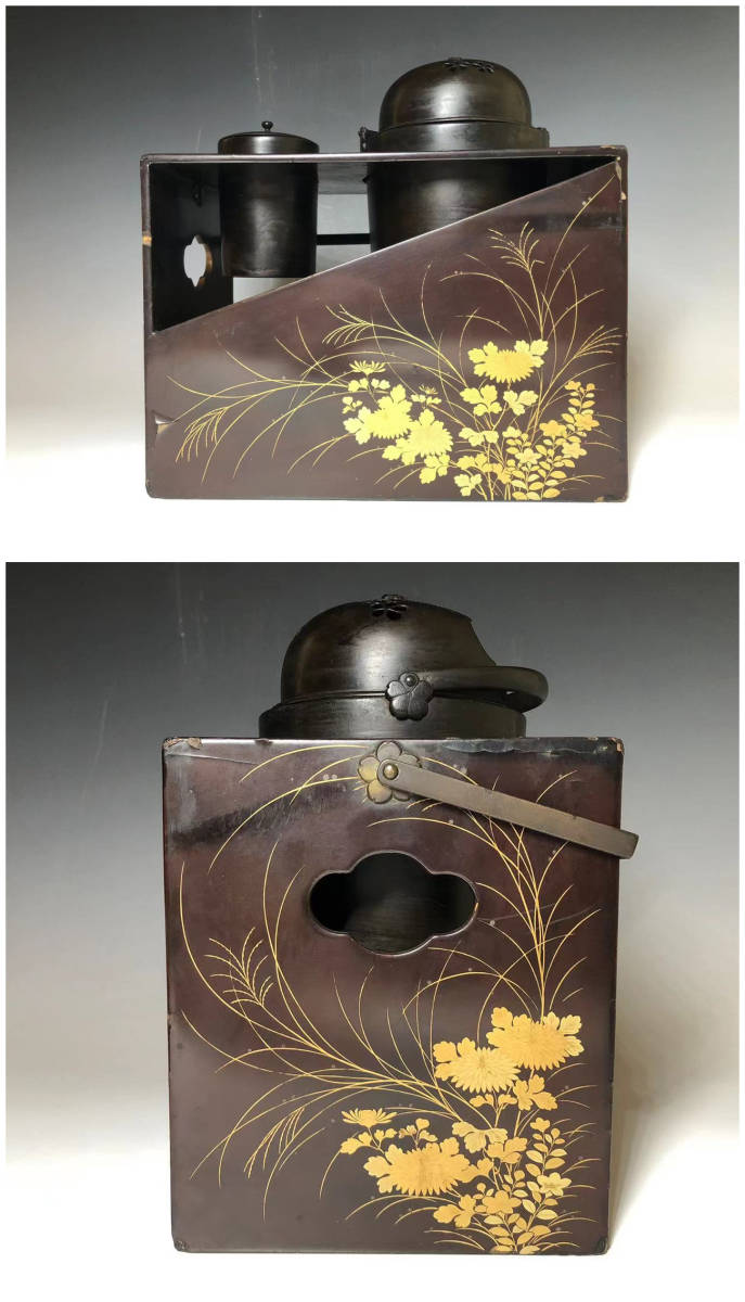 蒔絵 煙草盆 アンティーク | タバコ盆 木製桐花模様 中古品 30s BIG YANK