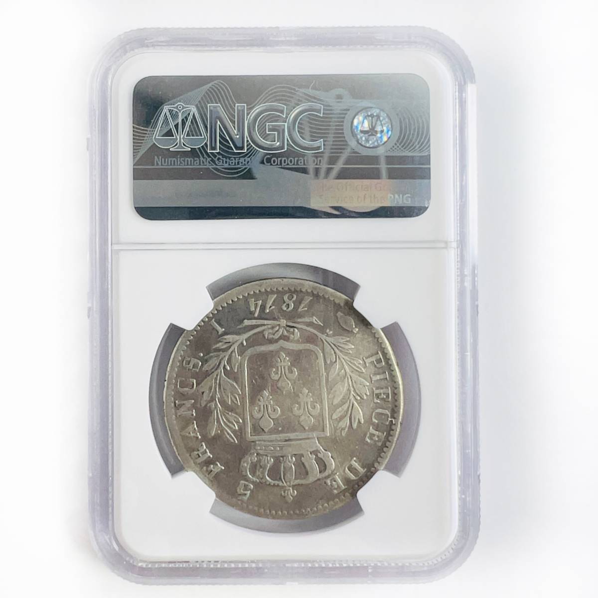 1円スタート！】1814年 フランス ルイ18世 5フラン 銀貨 NGC F15 