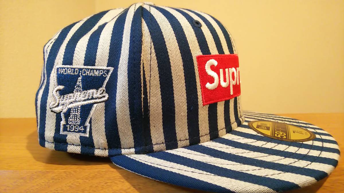 Supreme NEWERA 13AW Striped Box Logo Cap ストライプ ボックスロゴ 