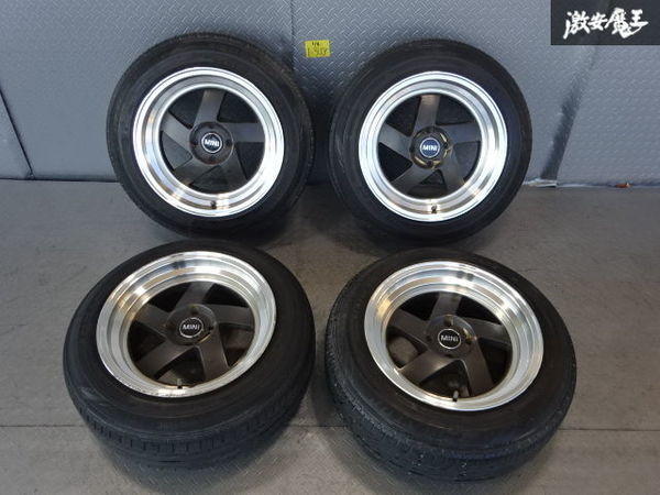 ○F1R 15インチ 8J +24 PCD100 4H ハブ径約67mm 175/65R15 引っ張り 深 