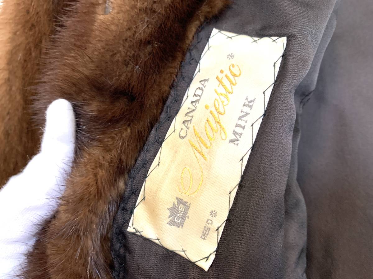 CANADIA 毛皮ロングコート ブラウン系