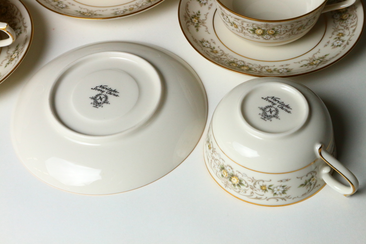 ノリタケ 花文 カップ＆ソーサー 5客 / NORITAKE C/S レトロ 食器