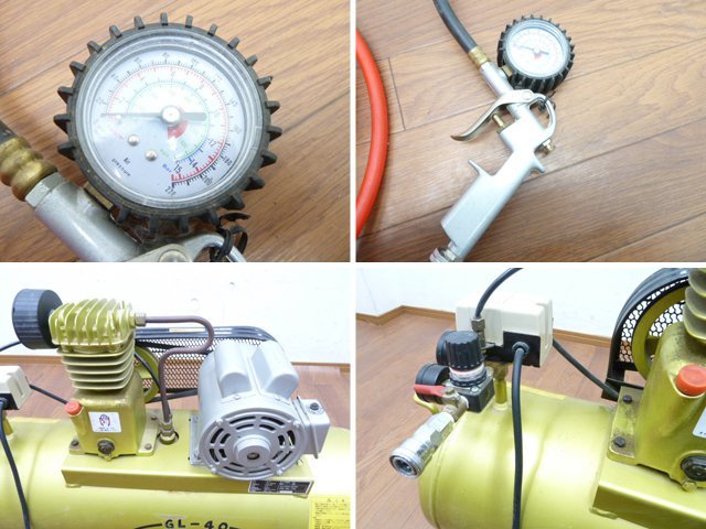 WAKO コンプレッサー GL-40 100V 50/60Hz タンク容量 40L ホース付き 