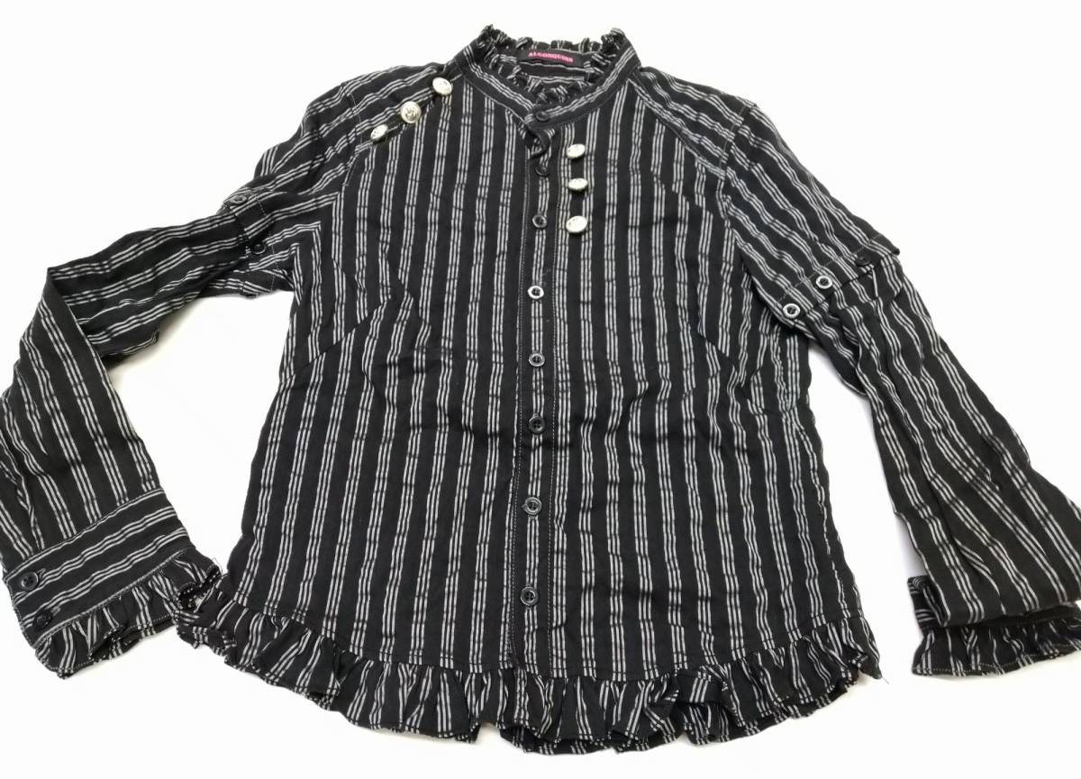 中古 ALGONQUINS アルゴンキン 長袖シャツ ブラウス 半袖 フリル 