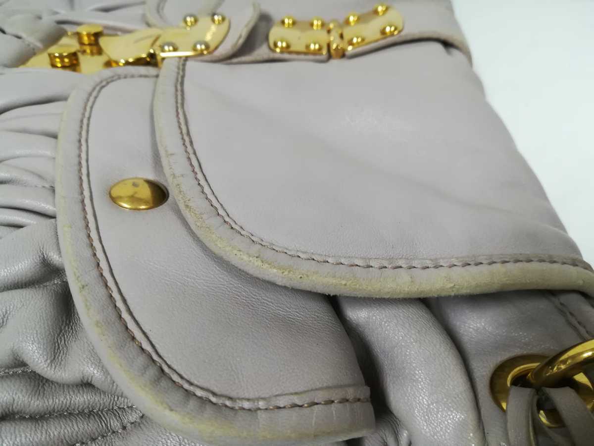 Miu ミュウ MIU ミュウミュウ ギャザー マテラッセ ショルダーバッグ ショルダー miumiu(ミュウミュウ) ギャザーバッグ - miumiu バッグ miu MIU(ミュウミュウ) 肩掛け