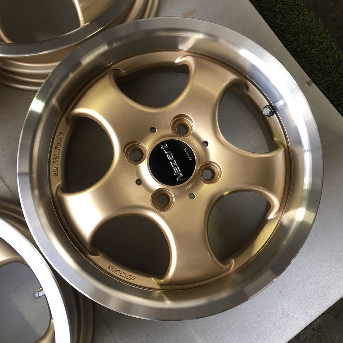 53530314】☆中古美品☆程度良好☆深リム WORK Nezart 14インチ 14×5.0 
