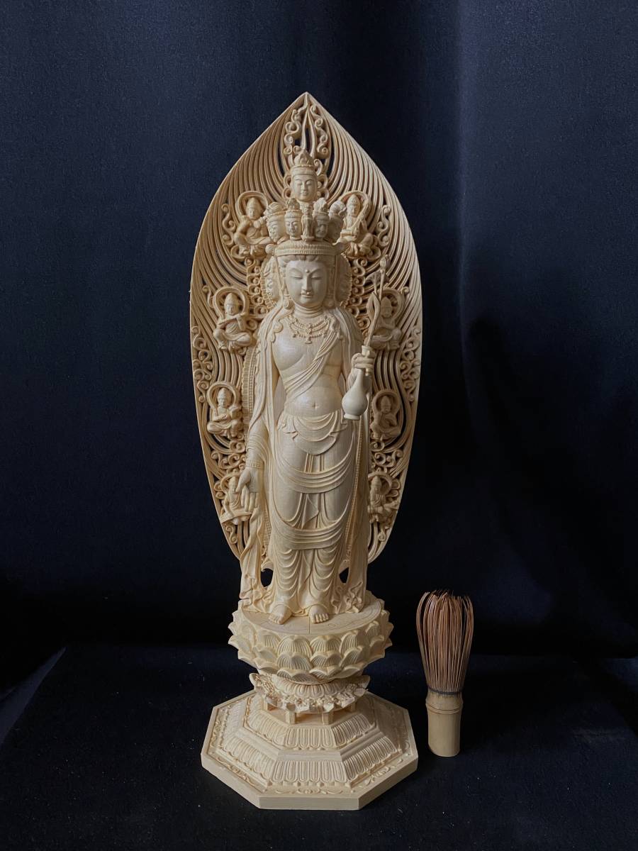 木彫仏像 仏教工芸品 総楠製 井波彫刻 高36cm仏教工芸品 極上