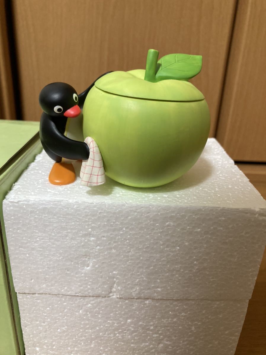 レア！PINGUフルーツシリーズポリレジン製入れ物青リンゴピングー限定 