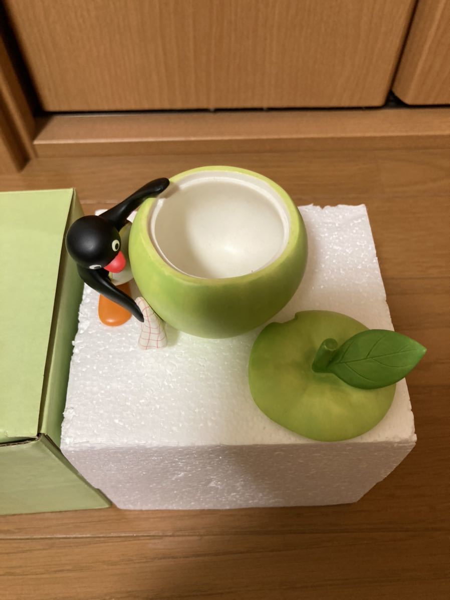 レア！PINGUフルーツシリーズポリレジン製入れ物青リンゴピングー限定 
