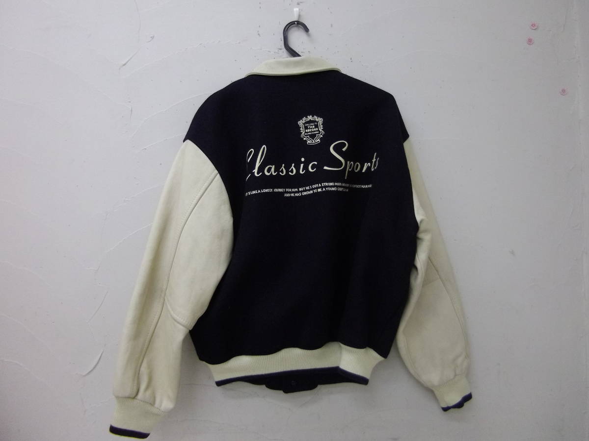 7)☆VAN ヴァン ジャケット スタジャン ブルゾン 毛 牛革(襟、袖