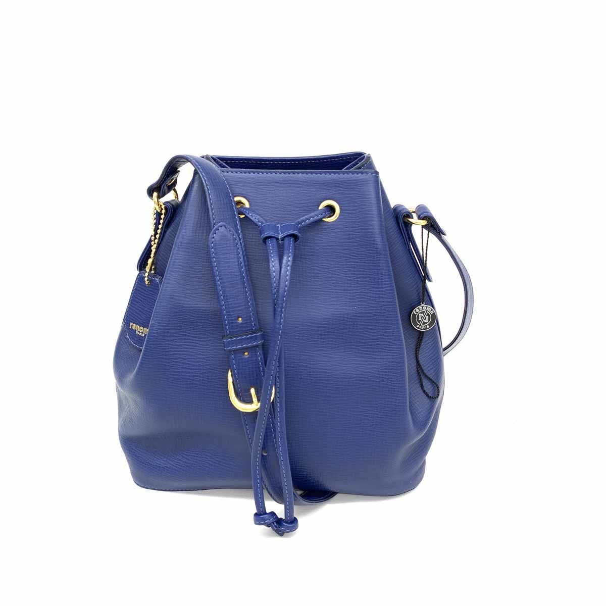 美品 renoma レノマ ショルダーバッグ 巾着 バケツ 斜め掛け レザー 茶 