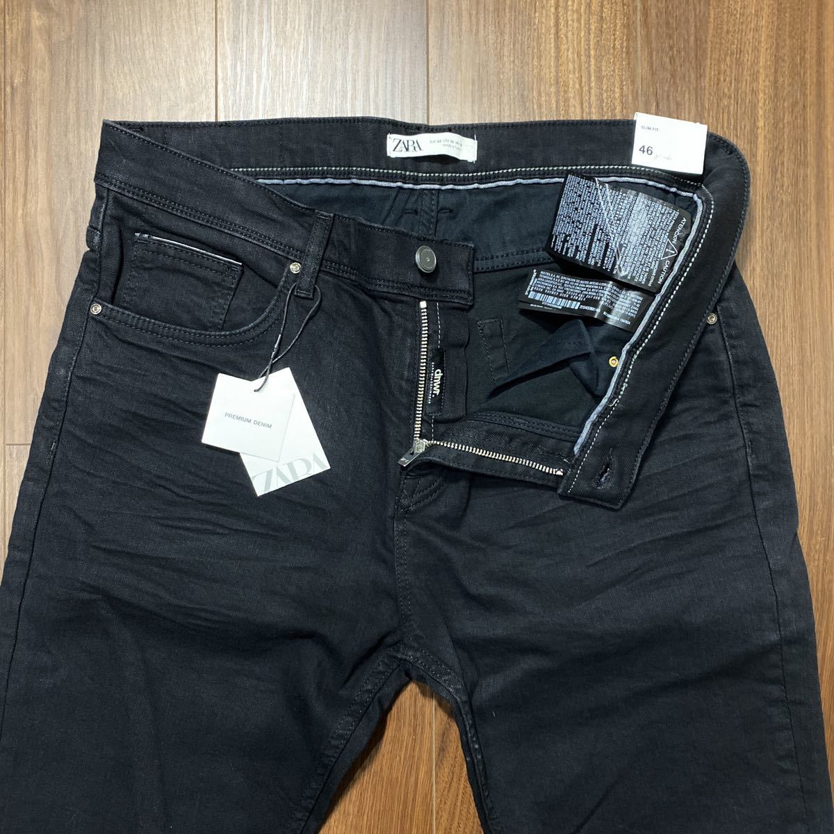 新品 ZARA PREMIUM DENIM スリムフィットデニムパンツ EUR46 US36 