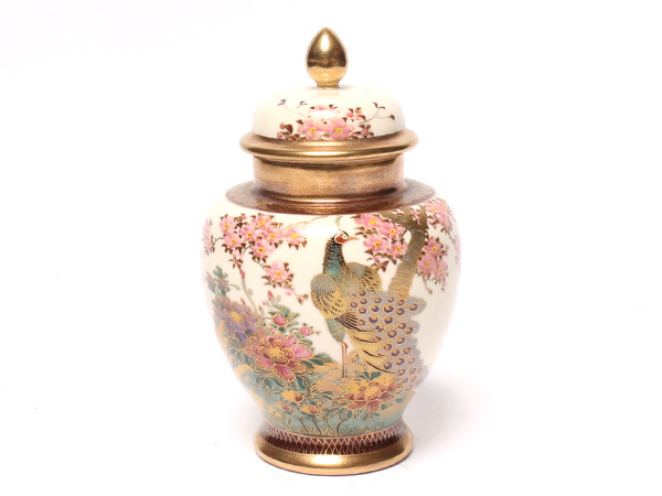 送料込み【高級品】薩摩焼 壺 沈香壺 花瓶 金彩 芸術品 壺 花瓶 蓋付き