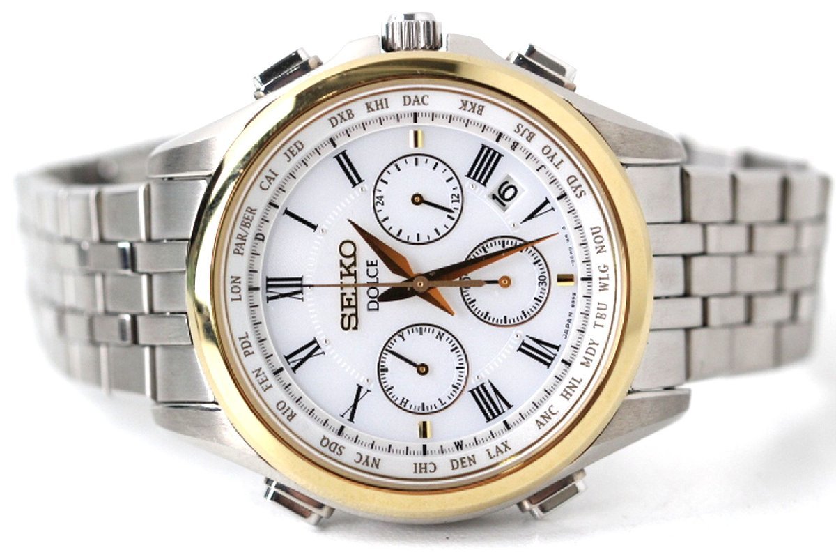 1円スタート 定価13万円超 美品 セイコー ドルチェ SEIKO 8B92-0AJ0 