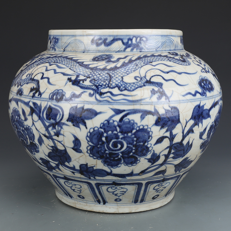 中国古美術『青花 祥雲龍文 獣頭罐 』染付 陶磁器 青白磁 花瓶 骨董 蔵出し 中国古美術『青花 祥雲龍文 獣頭罐 』染付 陶磁器 青白磁 花瓶 骨董