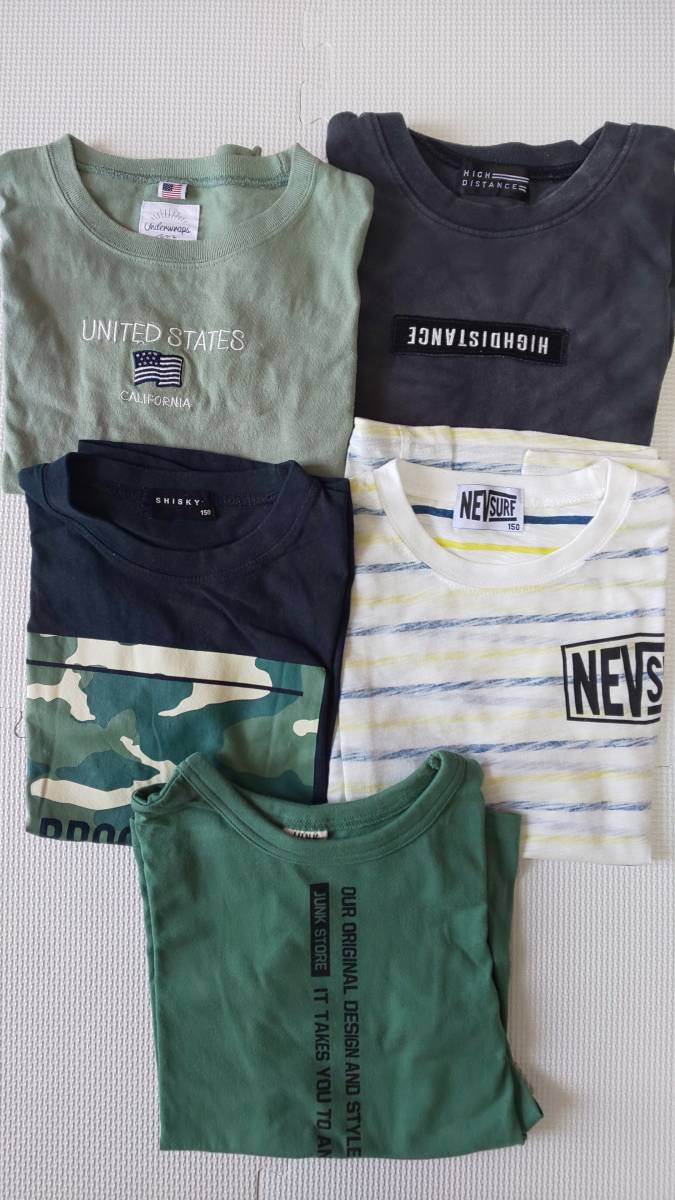 子供服まとめ売り 半袖tシャツ5枚セット 150サイズ しまむら バースディ Nevsurf Shisky Junkstore グリーン ブラック ボーダー セット まとめ売り 売買されたオークション情報 Yahooの商品情報をアーカイブ公開 オークファン Aucfan Com