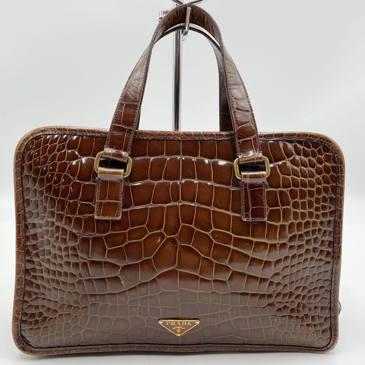 PRADA HANDOBAG 三角プレート レザー A4可ブラウン 楽天市場】中古 ABランク プラダ 三角ロゴプレート カナパL