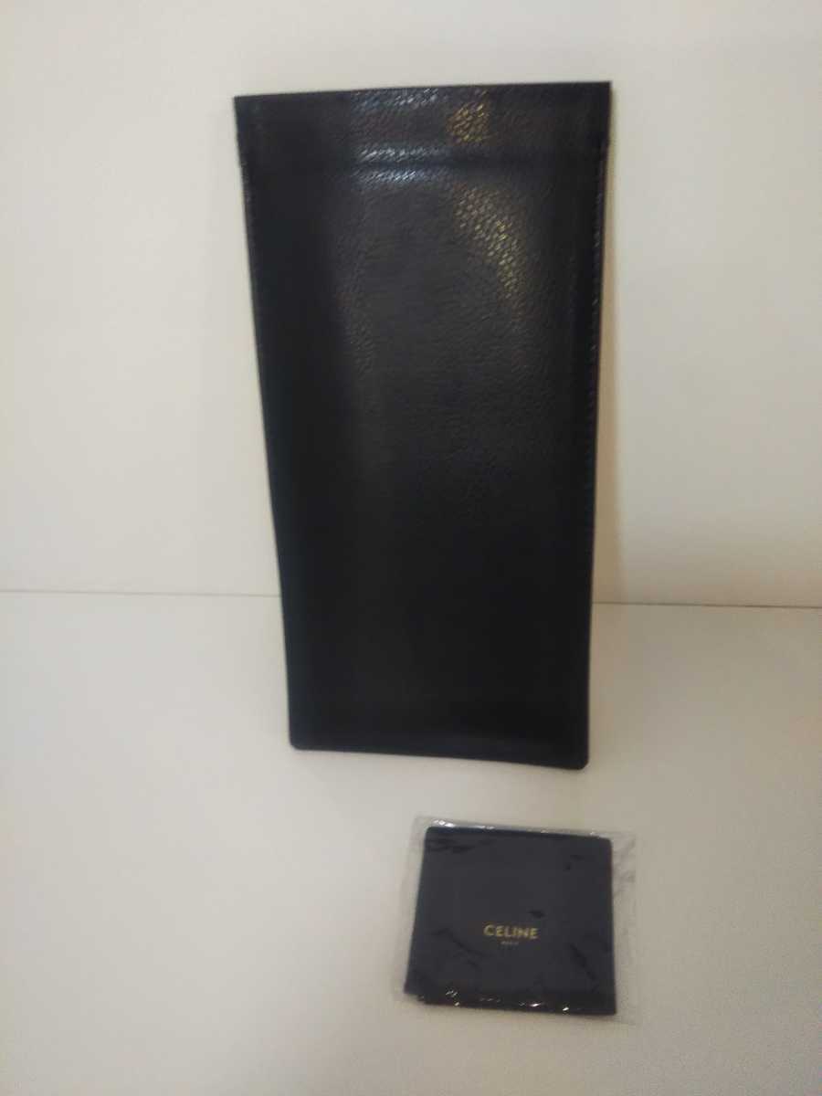 送料100円 セリーヌ CELINE メガネケース+メガネ拭き ブラック 黒 