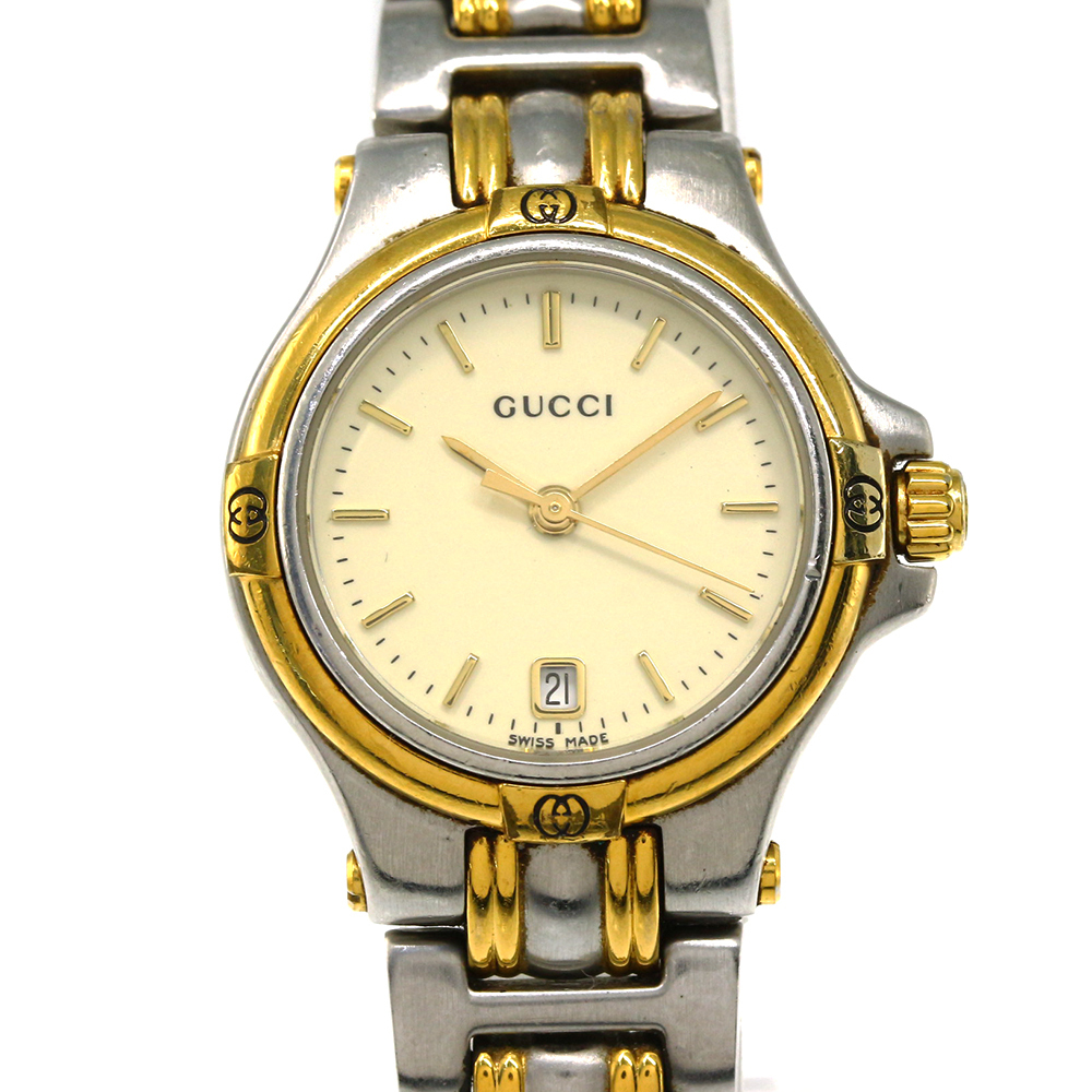 グッチ クォーツ時計/SS/stainless steal-57.0g/9040L/シルバー