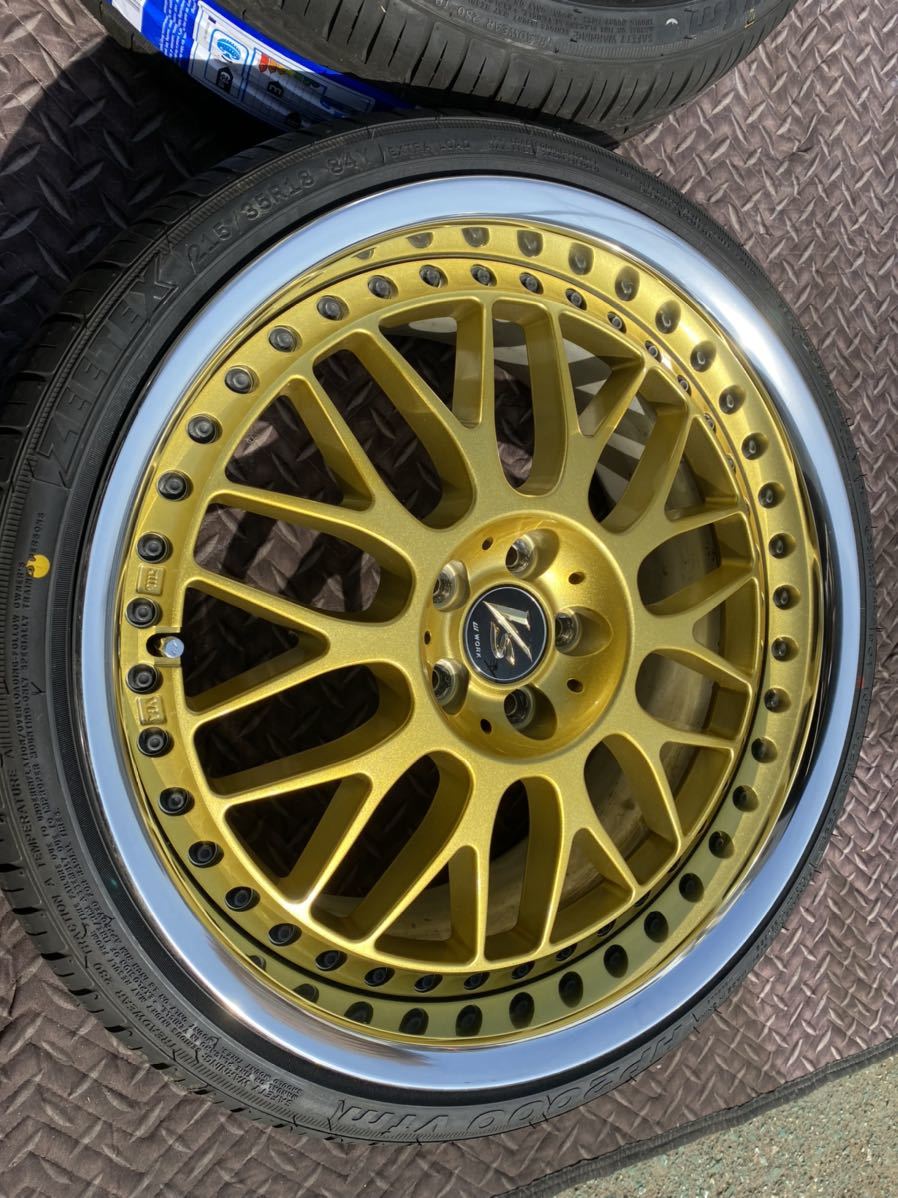 1万円〜WORK VSXX 18×8.5J+39(O)ディスク 5/100 キャンディーゴールド 